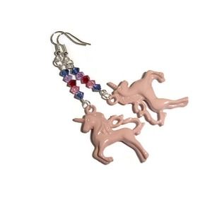 Pink Unicorn Earrings Unicorn Dangles